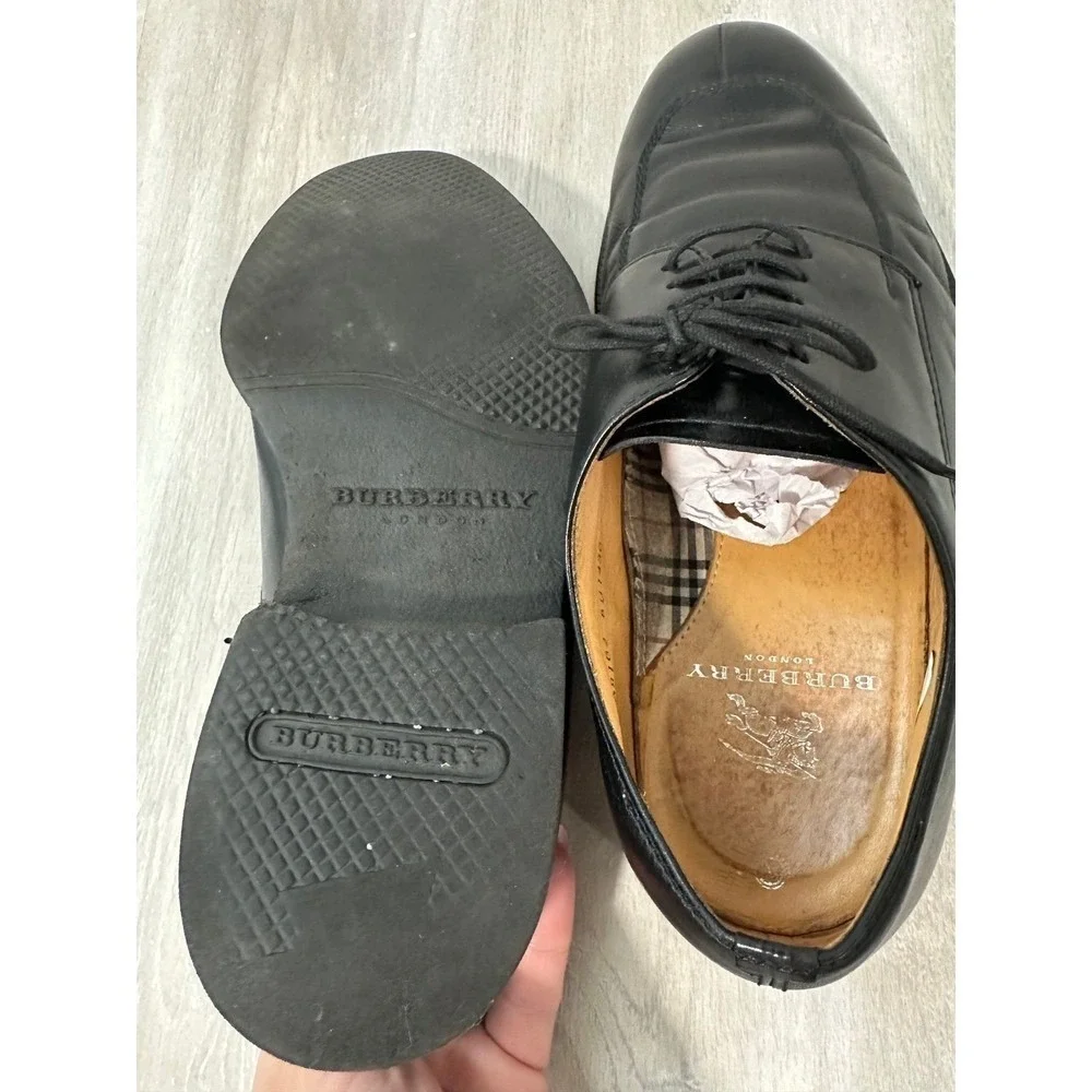 Burberry London Derby Shoes Men 24.5 Black Good Split Toe BU1430 Leather Italy 7 - Picture 7 of 12